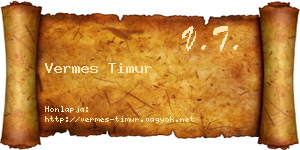 Vermes Timur névjegykártya